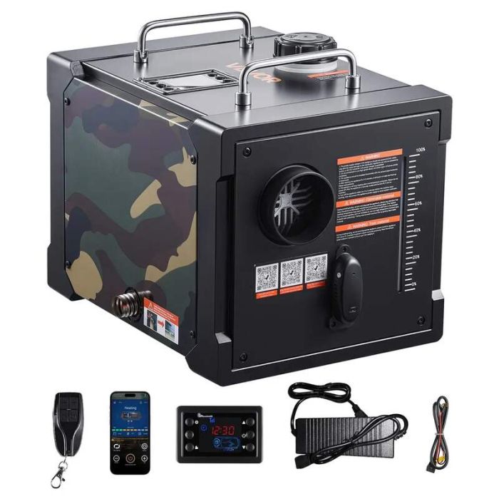 Diiselmootoriga kaasaskantav kütteseade 8 kW, 12/24 V, Bluetoothi ​​ja LCD-ekraaniga