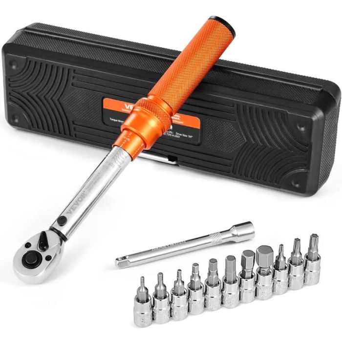 Klõpskinnitusega momentvõtmete komplekt 1/4", 20–200 lbf-in, jalgratastele, oranž