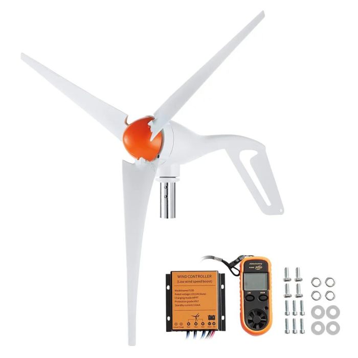 500W tuuleturbiini generaator 12V, 3 labaga, MPPT kontroller, anemomeeter