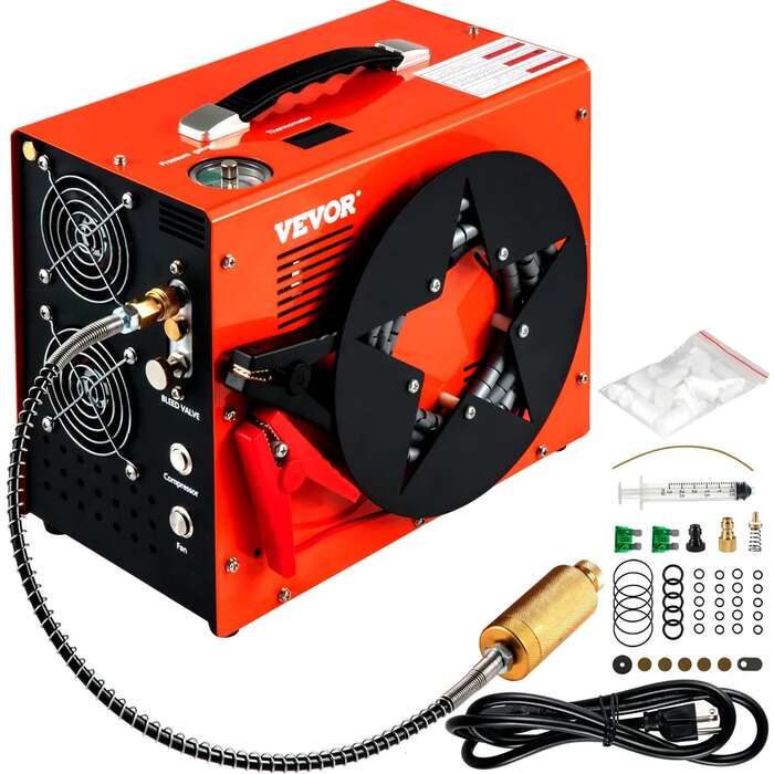 PCP kaasaskantav õhukompressor 350W, 4500 psi, 1,5 l paak