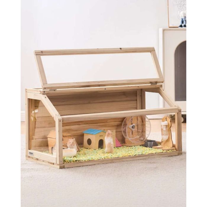 Puidust hamstripuur 32x16x16 tolli avatava ülaosa ja ventilatsiooniga