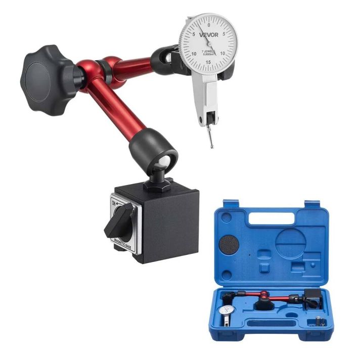 Kettaga testindikaator magnetilise alusega, 0–0,76 mm, täpsus 0,01 mm