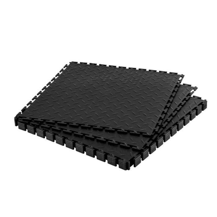 Modulaarsed garaažipõrandaplaadid, 8 tk, 513x513 mm, mustad, PVC, libisemiskindlad