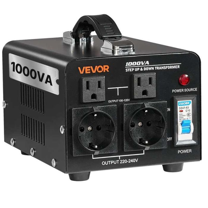 Pingemuundur 1000 VA, 110 V-220 V USA ja EL pistikupesadega