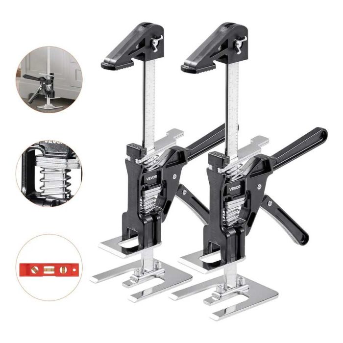 Metallist käsitungraud magnetilise loodiga, 180 mm, 2 tk, must