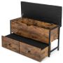 Скамейка для обуви 101x41x58 см, коричневый/черный цвет