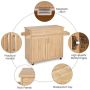 Кухонный остров на колесах 116x40x85см, светло-коричневый