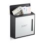 Postkast 33x35x12,5cm., must/valge