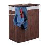 Pesukorv kahe sektsiooniga 63x55x35cm, 95L, pruun/valge