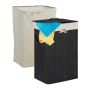 Pesukorv 66x44x34cm, 80L., must/valge