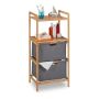 Vannitoa kapp 2 korvi ja 2 riiuliga 96x44x34cm., tumehall/helepruun