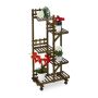 Ratastel lillealus 5 riiuliga 130x62x36cm., pruun/must