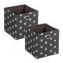 Komplektis 2 hoiukasti 30,5x30x30cm., hall/valge