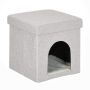 Складной домик для кошки 38,5x37x37 см., бежевый/белый