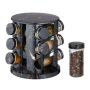 Подставка для специй с 12 прозрачными стаканами 22x19 см, медно-черная