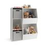 Laste riiul 77x29x93,5cm, valge/hall värv