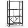 Seisev riiul 71x34x126cm, musta värvi
