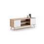 TV-laud Focus RTV 155x50x40 cm, naturaalne puit / valge