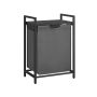 Pesukorv riiuliga 65L., must/tumehall