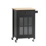 Кухонный шкаф на колесах 62x45,5x87см., черного/светло-коричневого цвета