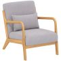 Tugitool Homcom 61x78x76cm, halli/heledalt pruuni värvi