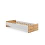 Кровать Karo 193,6x37x94 см, натуральное дерево/белый
