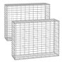 2 gabiooni komplekt 100x80x30cm, hõbedane