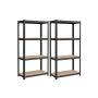 Комплект из 2 полок для хранения 40x80x160 см, черный/светло-коричневый