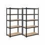 Hoiuriiulite komplekt 2 tk, 200 x 100 x 50 cm, must