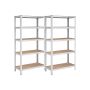 Комплект из 2 полок для хранения 180x90x40 см., светло-коричневый/серебристый цвет