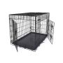 Metallist kahe uksega koerapuur 91 x 64 x 58 cm XL-suuruses, must