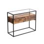 Konsoollaud klaasist pealispinnaga LNT11BX, pruun/must