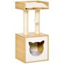 Домик-когтеточка PawHut 35x35x81см, светло-коричневый/кремовый