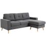 Nurgadiivan Homcom 193x136x85cm, tumehall/heledat pruun