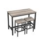Baarilaud ja toolid, Greige, 120 x 60 x 90 cm, hall/must