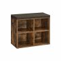 Скамейка для прихожей 30,5x59,6x48 см, черно-коричневая