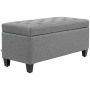 Мягкая скамья с ящиком Homcom 100x40x44см, серо-черного цвета