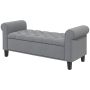 Мягкая скамья с ящиком для хранения Homcom 126x48,5x57 см, серо-черная