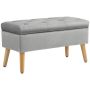 Мягкая скамья с ящиком Homcom 80x35x40см, серо-светло-коричневого цвета