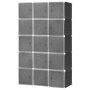 Modulaarne kapp Homcom 111x47x183cm, musta/valget värvi