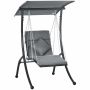 Rippkiiktool Outsunny 108x145x169cm., tumehall/must