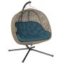 Rippkiiktool Outsunny 132x126x172cm., must/beež