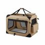 Koera transpordikott 91x63x63cm., helepruun/must