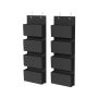 2 rippuva riidest riiuli komplekt 12x33,5x100cm, must