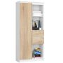 Riiul NORE CLP R80, valge/tamm