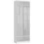 Riiul-kapp NORE CLP R60, valge/helehall