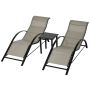 2 lamamistooli komplekt lauaga Outsunny, hall/must