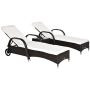 2 lamamistooli komplekt lauaga Outsunny, pruun/kreemjas