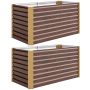 Комплект из 2 приподнятых грядок Outsunny 120x60x60 см, коричневые.
