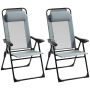 2 aiatooli komplekt Outsunny 62x70x109cm., hall/must.